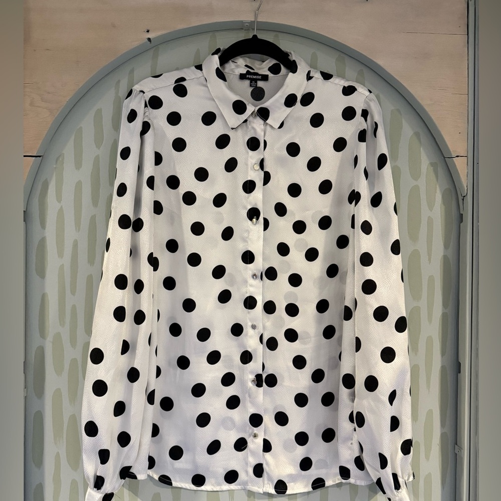 B&W Polka Dot Blouse